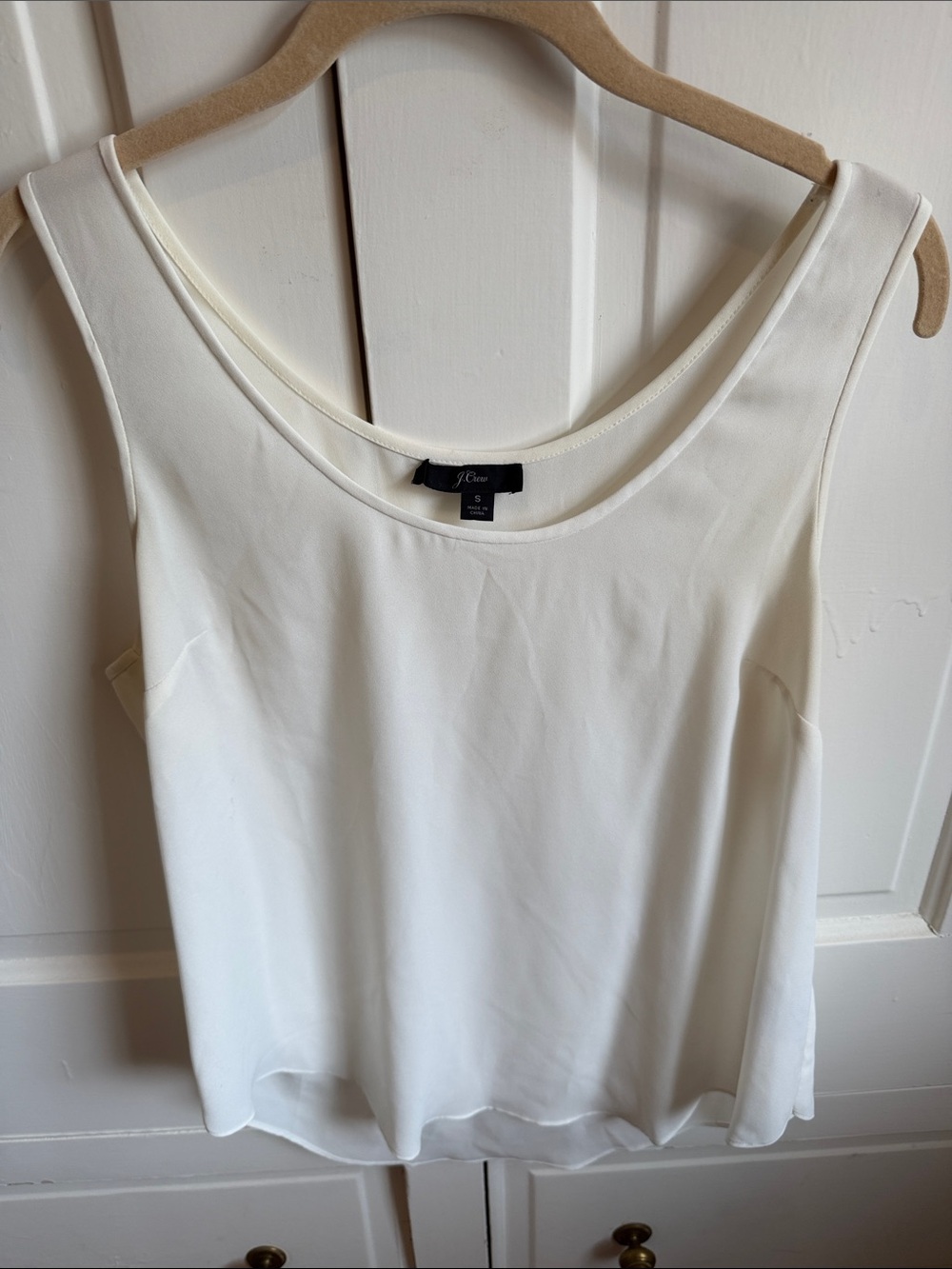 J. Crew Cream Scoop Neck Sleeveless Camisole